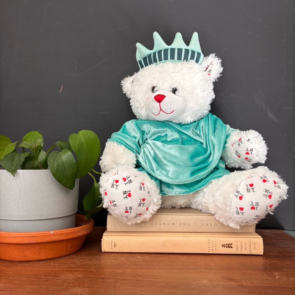 White I Love New York Build A Bear with Statue of Liberty Outfit